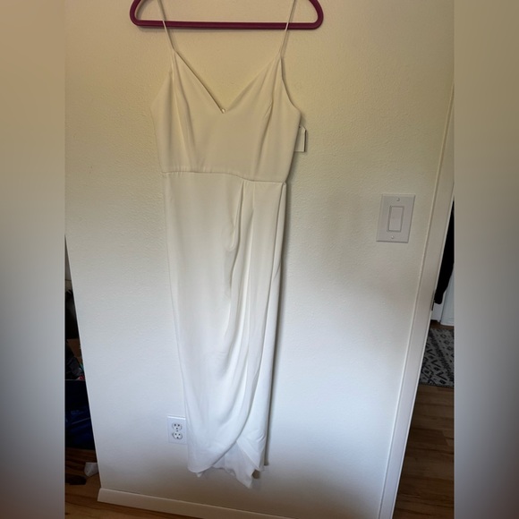 NEW Shona Joy Revolve Draped Cocktail Dress Tank Ivory White Bridal US 8 NWT - Picture 4 of 10